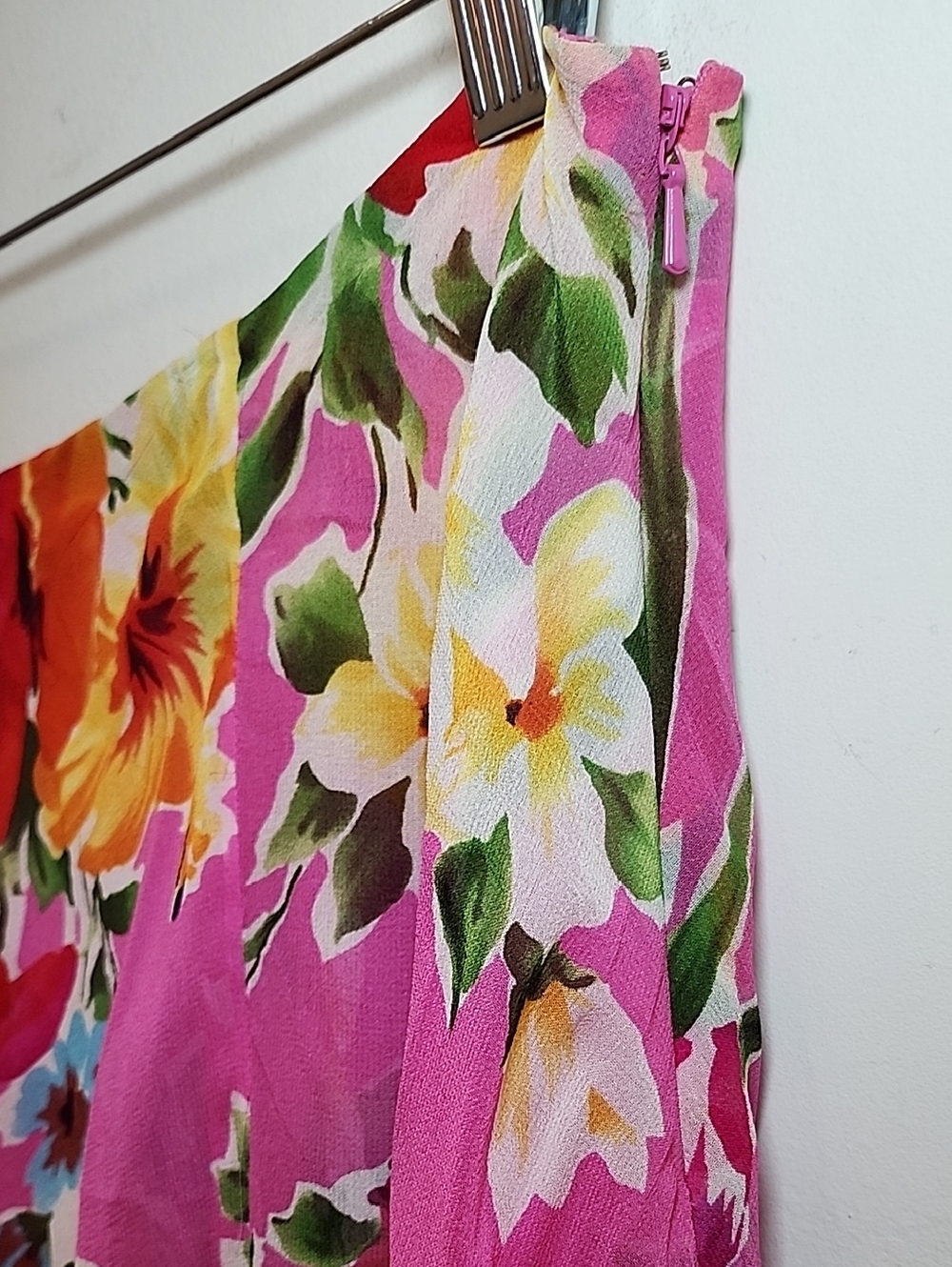 Lauren Ralph Lauren Women's Pink Floral Asymmetrical Handkerchief Hem Skirt 14P - Picture 8 of 16